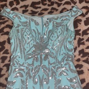 Windsor Turquoise & Silver Prom/ Evening dress